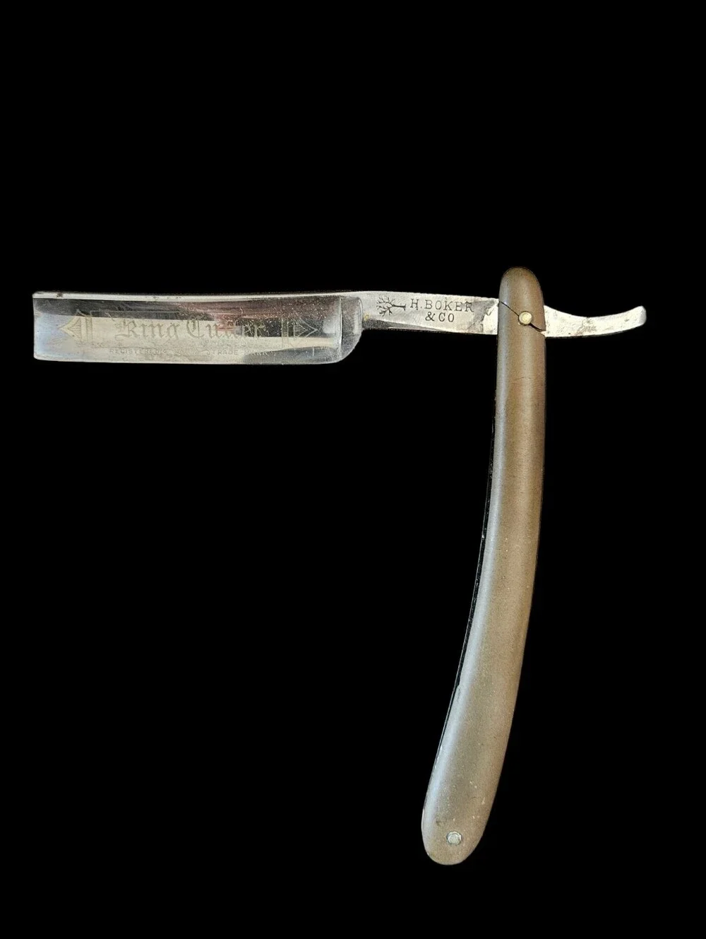 Straight Razor By H. Boker & Co. King Cutter Vintage Two Tone Black & Brown